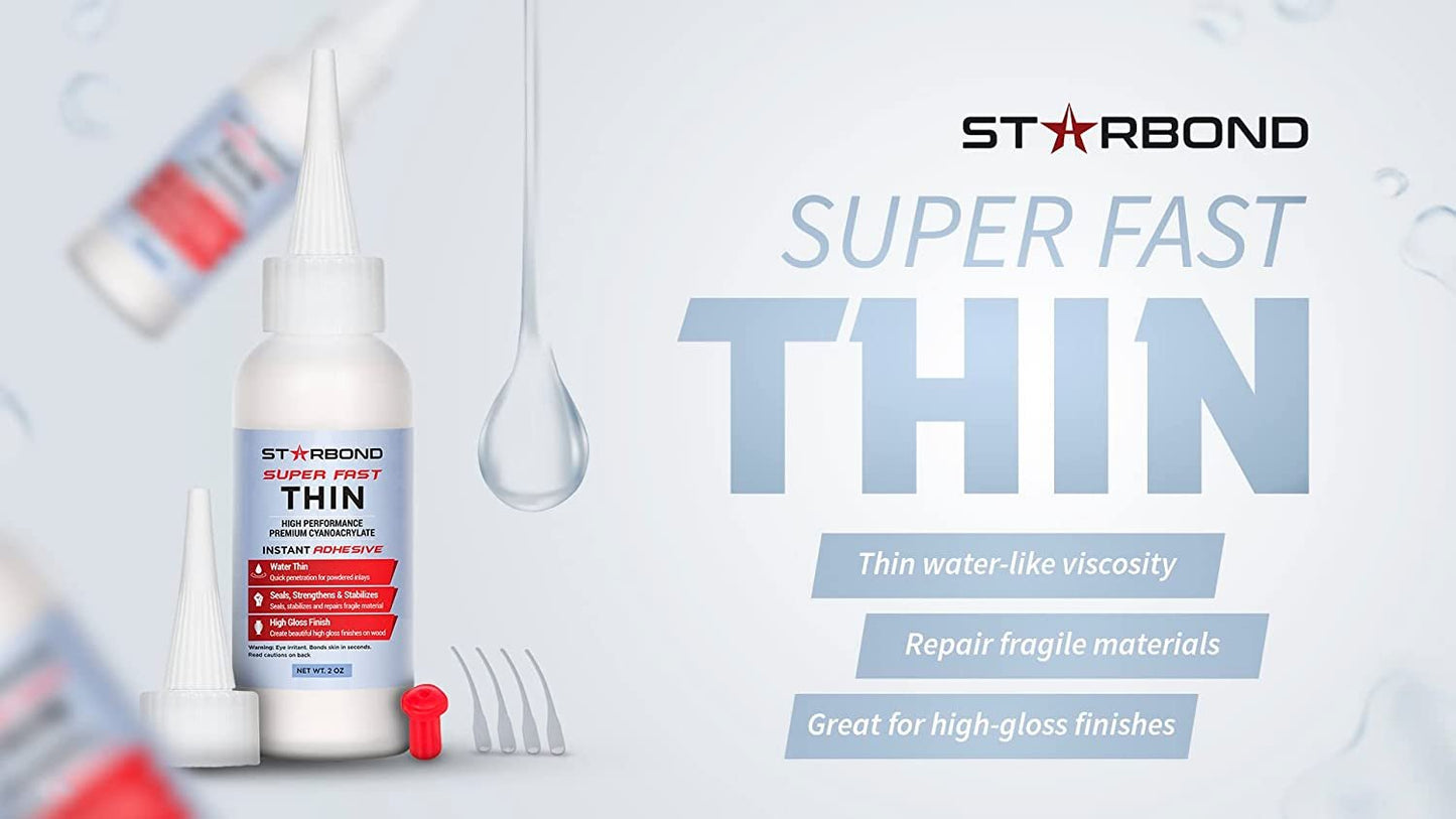 Starbond CA Glue - Super Fast Thin, 1 OZ